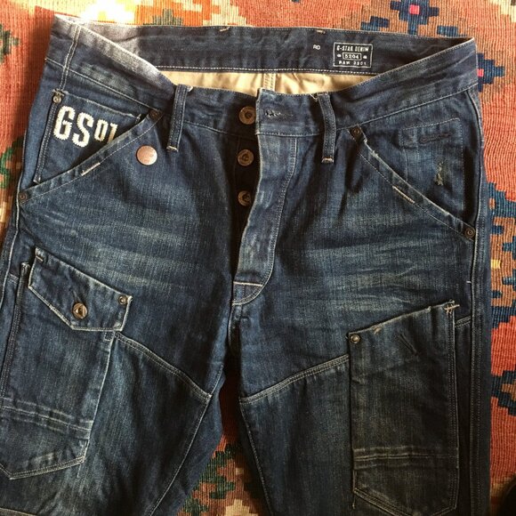 HP:G-STAR Men's "Raw" Denim Cargo Jeans - 32X32 - Picture 4 of 9